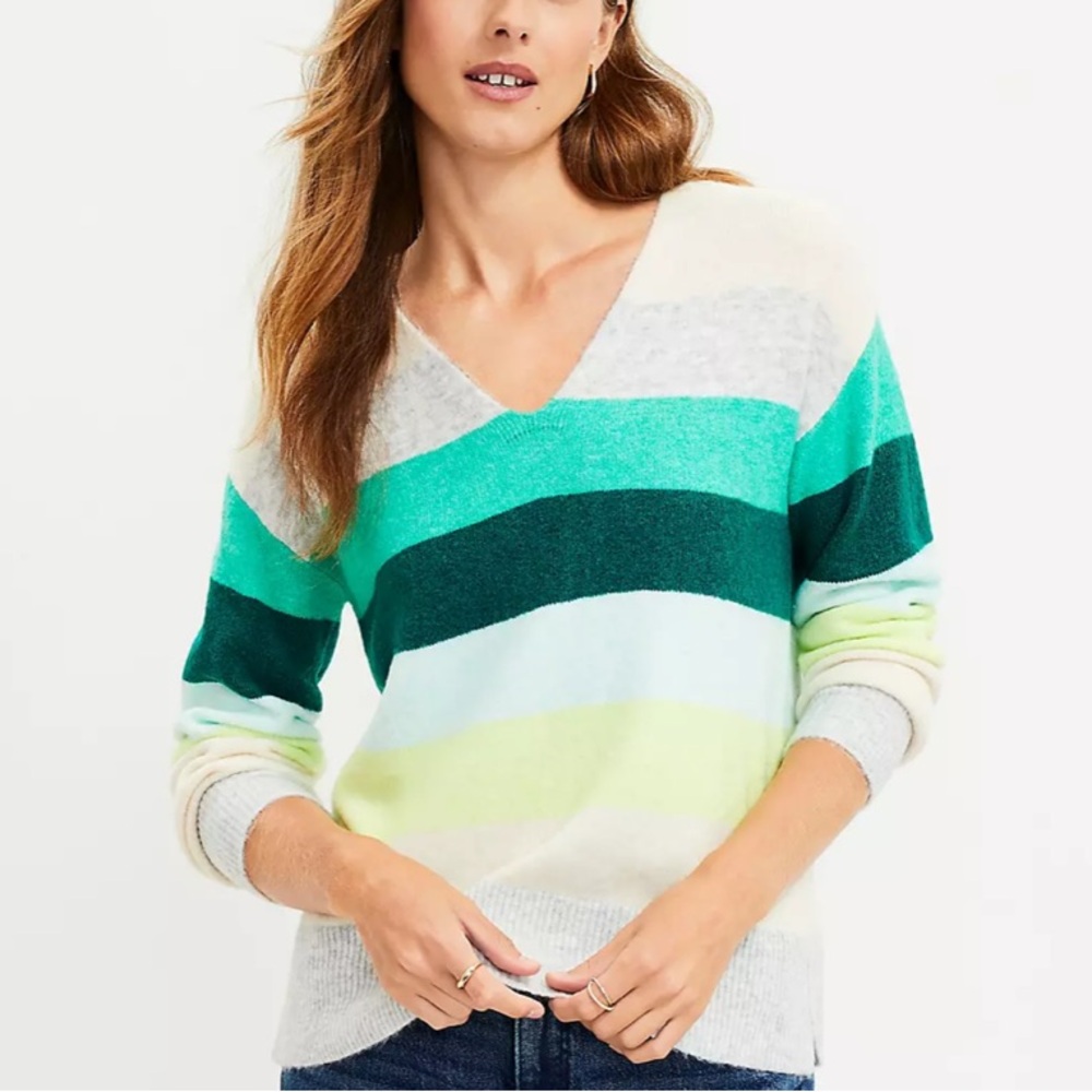 Striped V-Neck Sweater